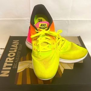 Nike Free Rn Men’s Size 10 Neon
Rainbow Green/Pink Running Shoes...
